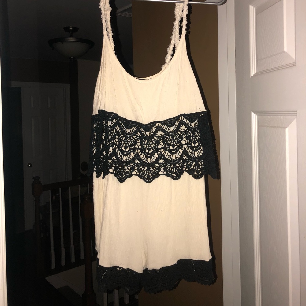 Lace Trimmed Romper